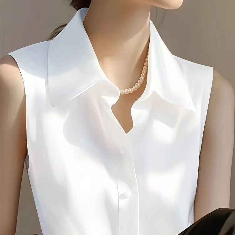 Shirt Camp Collar - Camisa de colete sem mangas com