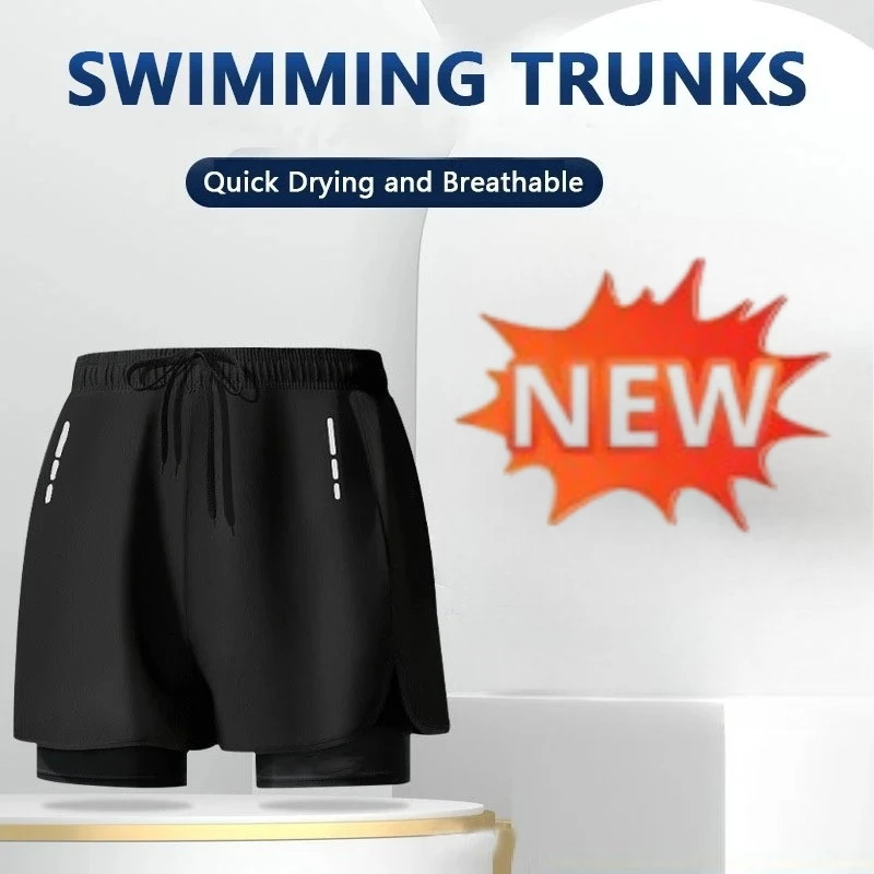 Swim Trunk Quick Dry - Calções de banho masculinos 2 em