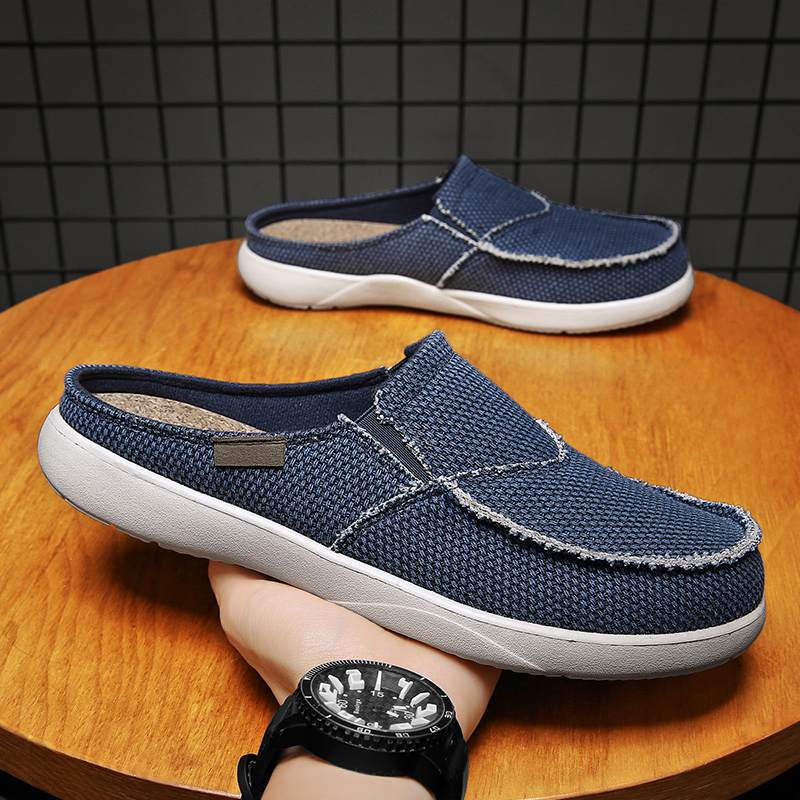 Espadrille Slip On - Lona deslizamento em metade sapatos para