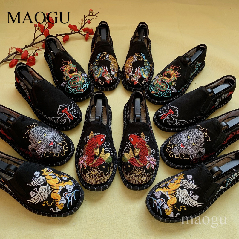 Espadrille Slip On - Sapatos Slip-On Unissex Estilo Chinês com