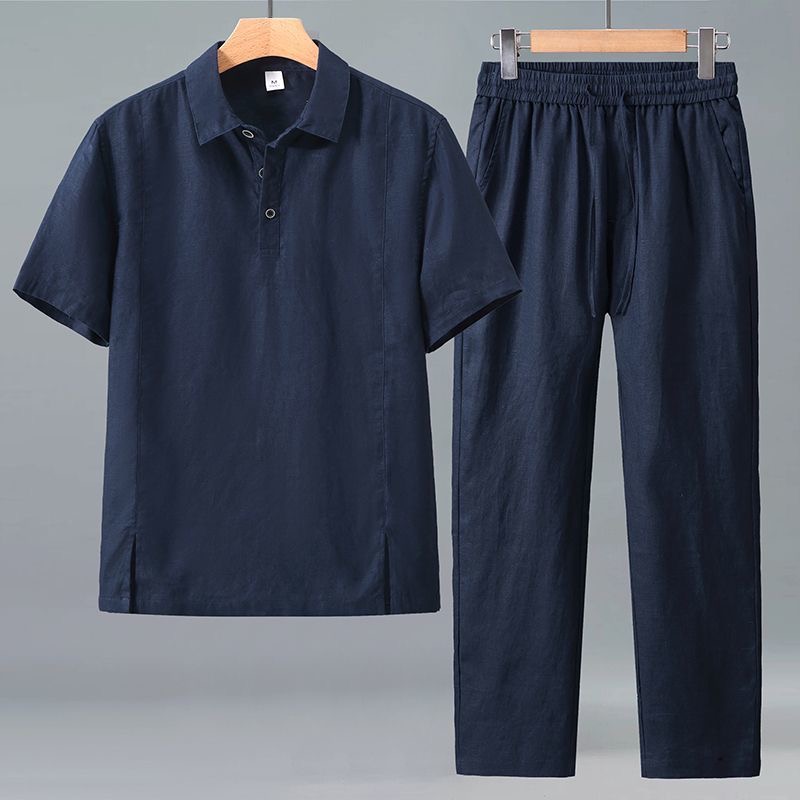 Conjunto de Camiseta de Manga  - Short Linen Drawstring avaliação e preço