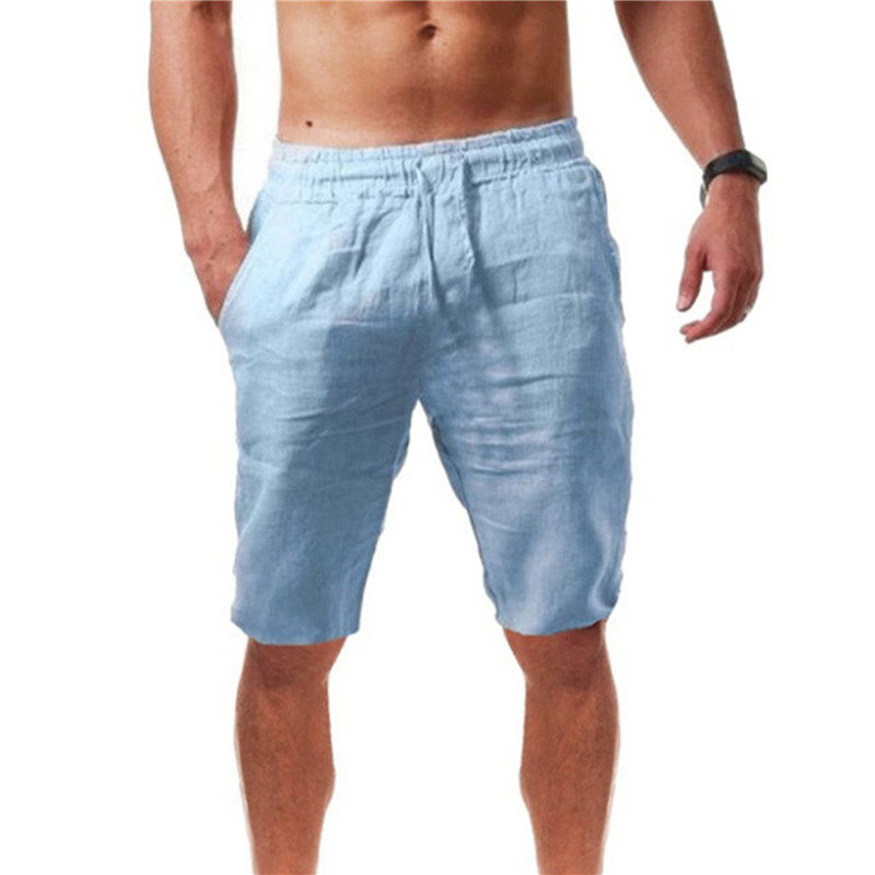 Novos Shorts Masculinos de Alg - Short Linen Drawstring avaliação e preço